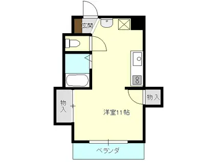 ラ・メール藤沢(ワンルーム/3階)の間取り写真