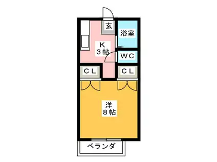 ラッシュ イースト(1K/2階)の間取り写真