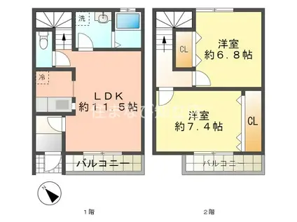 ハミングバードヒロ(2LDK/1階)の間取り写真
