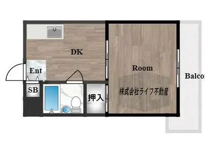 コーポ南野(1DK/4階)の間取り写真