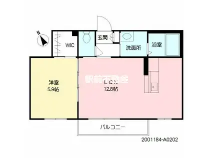 シャーメゾン日ノ出町(1LDK/2階)の間取り写真