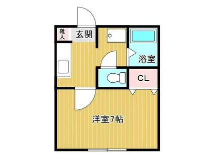 アビデ木ノ下(1K/1階)の間取り写真