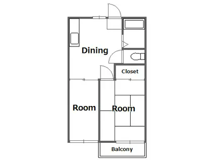 コーポ勝瑞(2DK/1階)の間取り写真