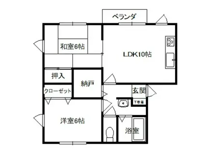 SUN COURT(2LDK/2階)の間取り写真
