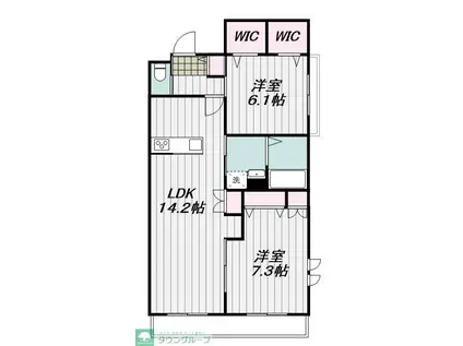 ヴェルデメゾン たまプラーザ(2LDK/1階)の間取り写真