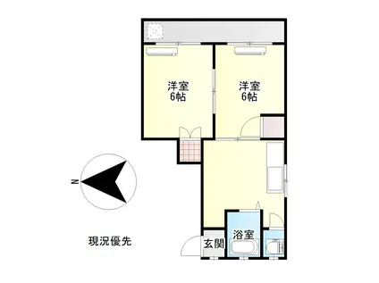 エースビル(2K/3階)の間取り写真