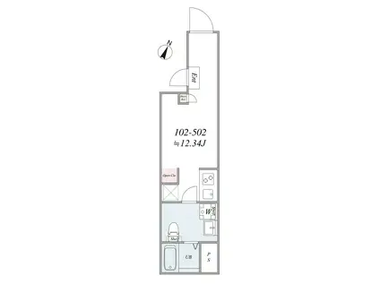 赤羽PJ(1DK/4階)の間取り写真