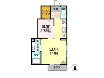 エスペランサ蒲田(1LDK/1階)の間取り写真