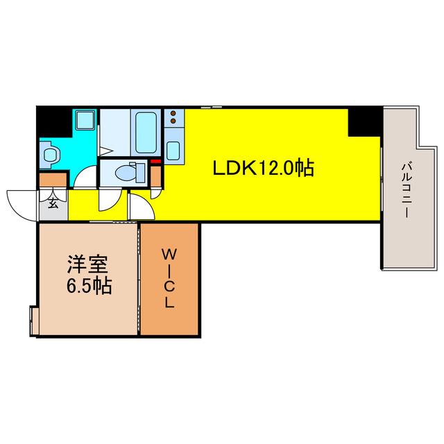 レジディア堺筋本町(1LDK/10階)の間取り写真