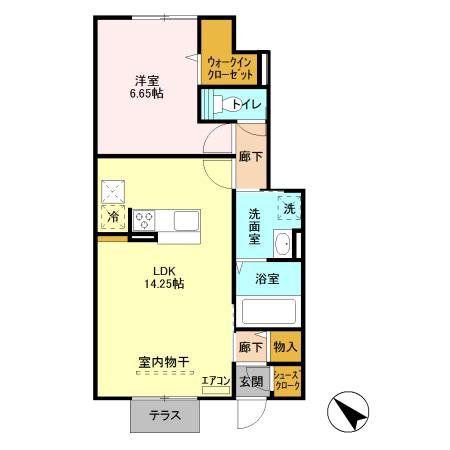 ジュゼーム本郷(1LDK/1階)の間取り写真