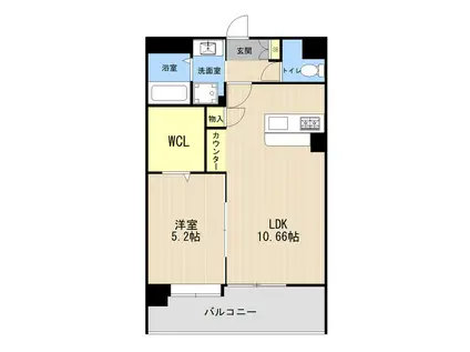 ウォルトン長嶺(1LDK/3階)の間取り写真