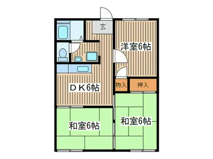 コーポ惣領(3DK/1階)の間取り写真