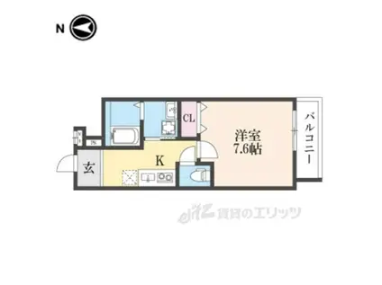 フジパレス俊徳道ウエスト(1K/3階)の間取り写真