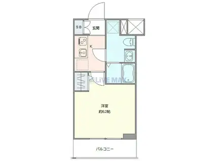 ジェノヴィア天王台(1K/3階)の間取り写真