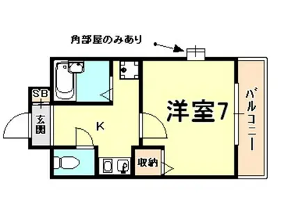 M-FORT(1K/4階)の間取り写真