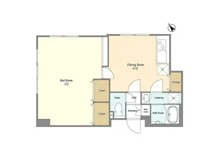 LEGALAND大井町ウエスト(1DK/5階)の間取り写真