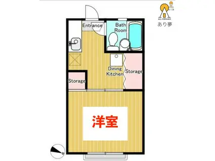 寺尾コーポ(1DK/1階)の間取り写真