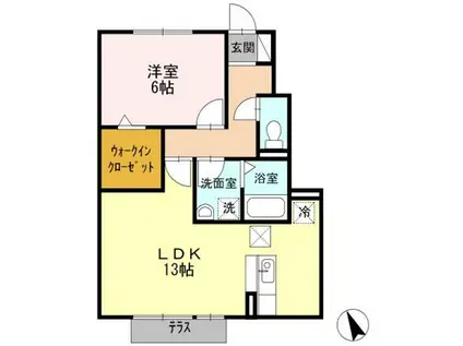 ソラーレ(1LDK/1階)の間取り写真