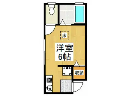 マカロニほうれん荘(ワンルーム/1階)の間取り写真