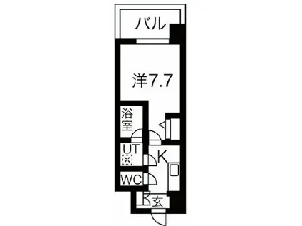 SPLENDIDE NAMBA3(1K/3階)の間取り写真