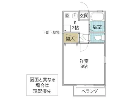 ハーモニー(1K/1階)の間取り写真