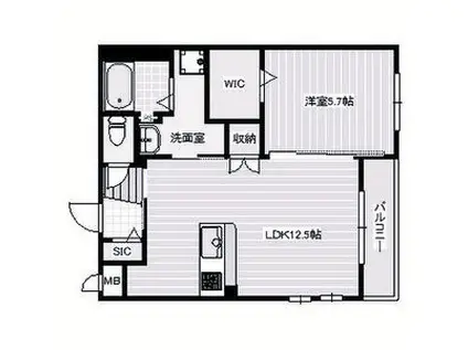 KAYS SUITE SUNNY MED(1LDK/1階)の間取り写真