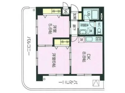 三慶ビル(2DK/4階)の間取り写真