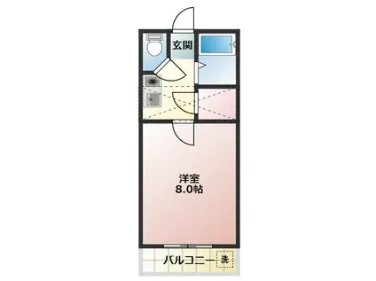 セザンヌ小鷹野Ⅱ(1K/2階)の間取り写真