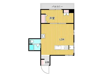 セブンスターマンション日本橋浜町(1LDK/5階)の間取り写真