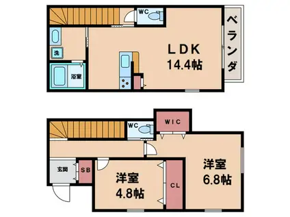 グランぶどうの木(2LDK/1階)の間取り写真