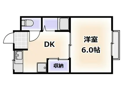 光洋マンション(1DK/2階)の間取り写真