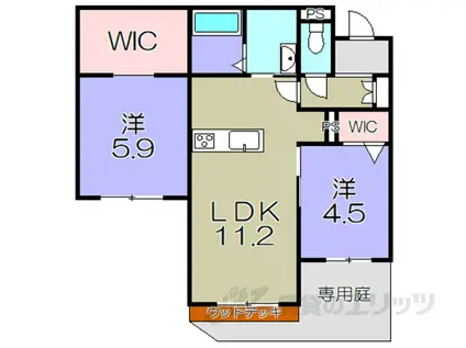 グランドコート中野(2LDK/1階)の間取り写真