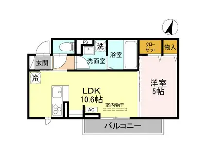 CLASSEUM幸西III 207(1LDK/2階)の間取り写真