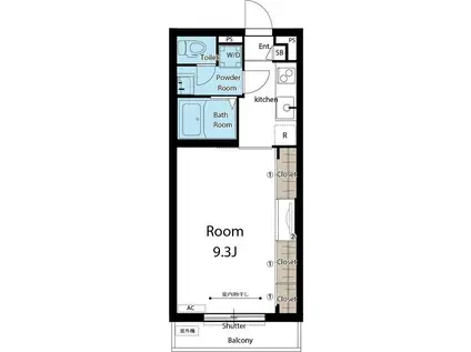 リブリ・王禅寺(1K/2階)の間取り写真