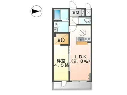 ビリーブハナゾノ(1LDK/2階)の間取り写真