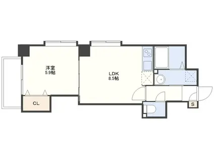 クロッシュ平和(1LDK/4階)の間取り写真