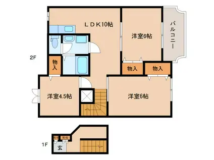 シャンドフルール(3LDK/2階)の間取り写真