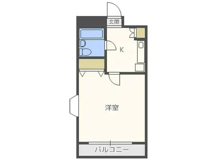 セレッソコート大阪城前(1K/6階)の間取り写真