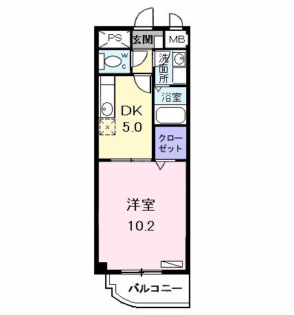 SOLEIL HONJIN(1DK/3階)の間取り写真
