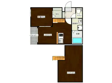 スカイステージ梅林(1LDK/2階)の間取り写真