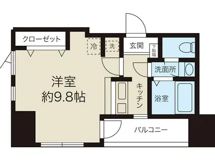 クレールフォーレ町田(1K/4階)の間取り写真