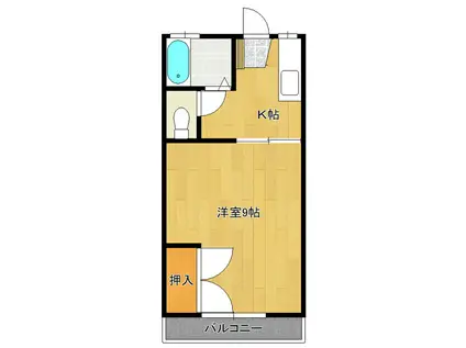 シルクハイツC D(1K/2階)の間取り写真