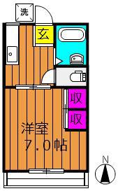 アメニティハイツ A(1K/2階)の間取り写真