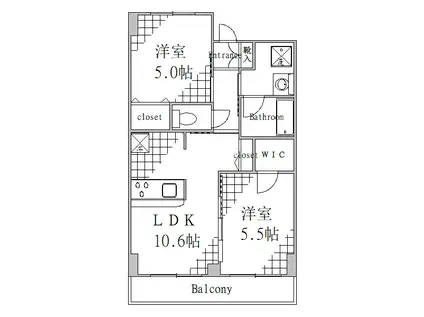 COURT TAKETOKU II(2LDK/6階)の間取り写真