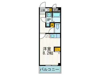 リバティハウス(ワンルーム/2階)の間取り写真
