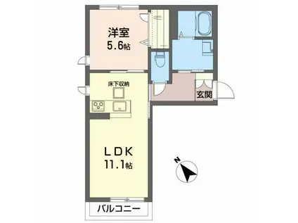 アステールA(1LDK/1階)の間取り写真