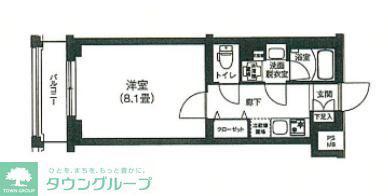 ルフレ プレミアム上北沢(1K/1階)の間取り写真