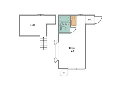 シャレー下北(ワンルーム/1階)の間取り写真