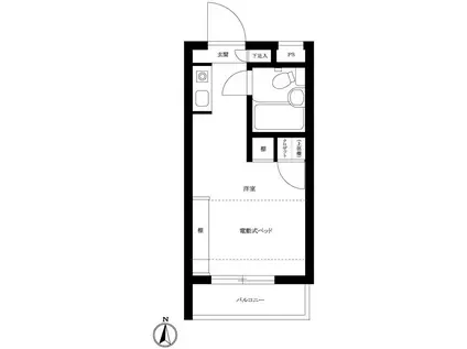 ラ・レジダンス・ド・エチュード(ワンルーム/3階)の間取り写真