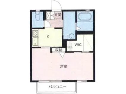 グリーンロード上中(1K/1階)の間取り写真